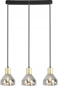 Függőlámpa fekete-arany 3XE14 Gregory Candellux