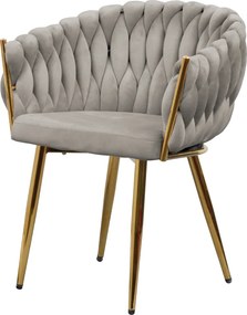 Étkezőszék, szürkésbarna Taupe Velvet szövet/gold króm arany, DEILA