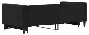 fekete kihúzható bársonyheverő 90 x 190 cm
