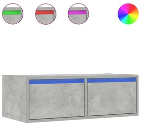 TV szekrény LED világítással beton szürke 75x35,5x25 cm