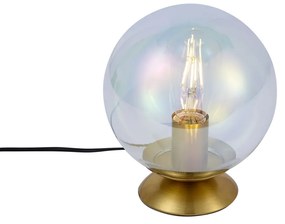 Art Deco asztali lámpa sárgaréz szivárványos füstüveggel - Pallon