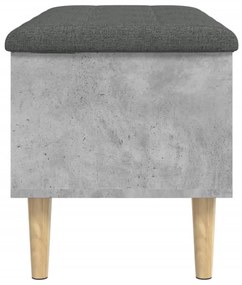 betonszürke szerelt fa tárolópad 82x42x46 cm