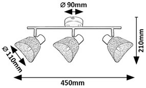 Rabalux 73007 - Spotlámpa FARELIA 3xE14/10W/230V