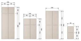 Krémszínű borovi fenyő moduláris szekrény 50x110 cm Daily – vtwonen