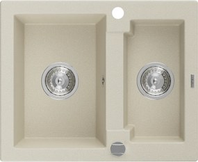 Mexen Carlos, gránit mosogató 582x475x177 mm, 1,5 kamrás, bézs, 6518581500-69