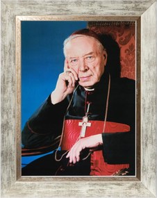 Stefan Hímzett Vallásos Vászonkép Fehér Díszített Keretben 30X40