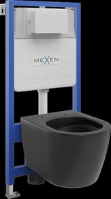 Mexen Fenix Slim, rejtett modul és függő WC Carmen, fekete matt, 6103388XX85