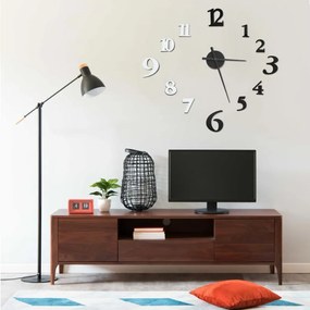 fekete és fehér modern 3D falióra 100 cm XXL