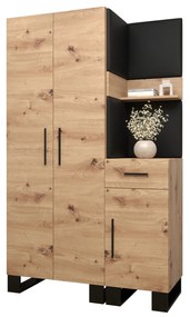 Előszobabútor Amanda 6 (artisan tölgy + fekete öko-bőr). 1085910
