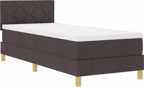 vidaXL LED Box Spring Ágy matracmal Sötét Barna 80 x 200 cm szövet