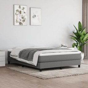 Sötétszürke szövet rugós ágy matraccal 140 x 200 cm