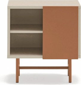 Téglavörös-bézs matt éjjeliszekrény Nube – Teulat