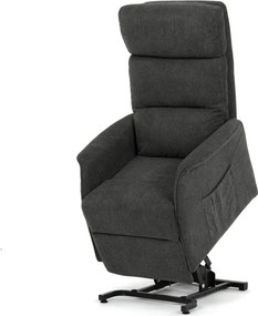 Relaxační křeslo, elektrické kabelové ovládání, šedá, látka, TV-L8960 GREY2