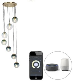 Okos függőlámpa réz 7 lámpás, Wi-Fi ST64 - Pallon