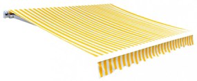 sárga-fehér vászon napellenző tető 6 x 3 m (a váz nem tartozék)