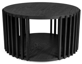 Drum fekete tölgyfa dohányzóasztal, ø 83 cm - Woodman