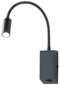 Fali lámpa, fekete, 3000K melegfehér, beépített LED, 315 lm, Redo Hello 01-1194