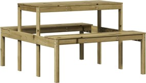 vidaXL impregnált fenyőfa piknik asztal 110 x 134 x 75 cm