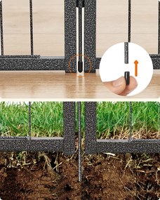 Kutya kennel, kutyaketrec 77x 100cm, kültéri kisállat kifutó, fekete