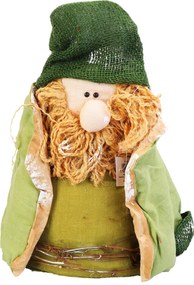 Mikulás álló zöld színben 40 cm manó