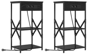 Éjjeli Szekrények 2 pcs Musta tammi 41 x 31 x 76 cm Faanyag