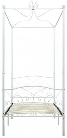 fehér fém baldachinos ágykeret 90 x 200 cm