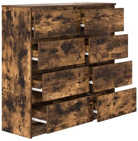 füstös tölgy színű szerelt fa tálalószekrény 100x35x99 cm