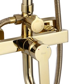 Rea Argus, zuhanygarnitúra kád kifolyóval, fényes arany, REA-P7840