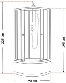 Karolino 90x90 cm Black mélytálcás zuhanykabin