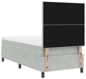 Boxspring Ágy Matrac Különböző Szürke Egyágyas Bársonyos