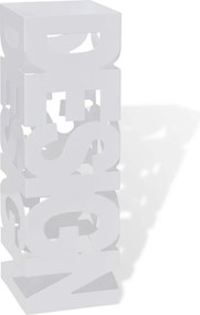 vidaXL Szögletes esőermyő / sétabot tartó 48,5 cm fehér