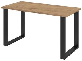Asztal Tucson 136Lándzsa tölgy, Fekete, 75x67x138cm, Laminált forgácslap, Fém