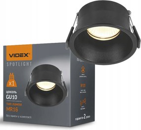SĂŒllyesztett sĂŒllyesztett spot lĂĄmpatest 1x GU10 fekete Videx