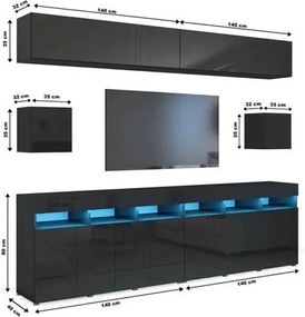 Nappalifal Premium Fekete matt/ fekete fényes