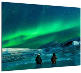Emberek és az északi fény képe (70x50 cm)