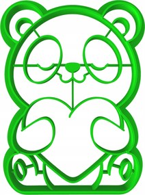 Mézeskalács lyukasztó Nagymama Napja Nagypapa Valentin nap Szív Panda 8cm