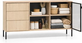 Harmona komód 160 cm fiókokkal és világítással - lindberg tölgy