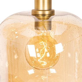 Design lógólámpa fekete rézzel és borostyánüveggel 3-lámpás - Zuzanna