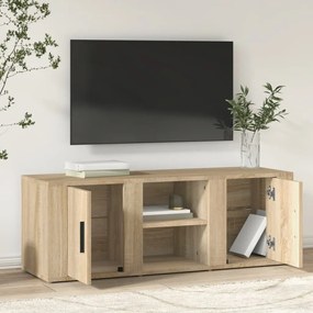 sonoma tölgyszínű szerelt fa TV-szekrény 100x31,5x35 cm