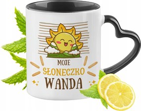 Fekete Bögre Szív Alakú Füllel Vandának Ideális Ajándék