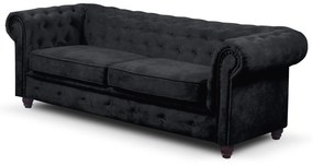 Infinity Chesterfield II kanapé Fekete