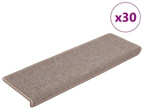30 db világosbarna, téglalap alakú szélű lépcsőszőnyeg 65 x 21 x 4 cm