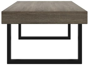 Szürke és fekete MDF és vas dohányzóasztal 120x60x40 cm