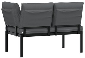 fekete alumínium kerti pad párnákkal