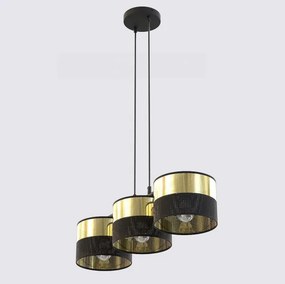 LUX kábeles csillár 3xE27/15W/230V fekete/arany