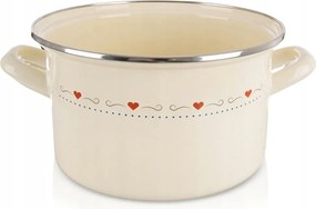 Zománcozott Fazék Krémszínű Gáz Indukciós Hagyományos 4L