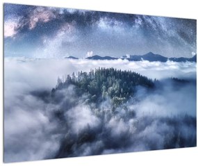 Egy erdő képe a ködben (90x60 cm)