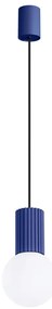Sötétkék függőlámpa üveg búrával ø 12 cm Orbital – Sollux