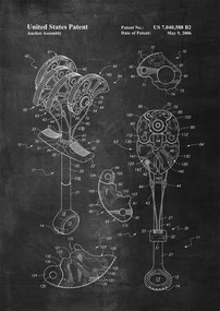 Poszter Hegymászás Climbing Anchor Assembly Retro Patent Séma