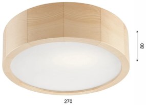 Világosbarna mennyezeti lámpa üveg búrával ø 27 cm Eveline – LAMKUR